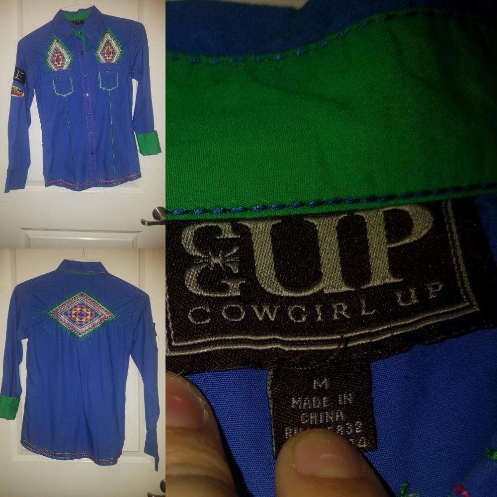 Cowgirl up rodeo shirt.